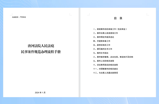 焦点热议:唐河法院编写民事案件规范办理手册